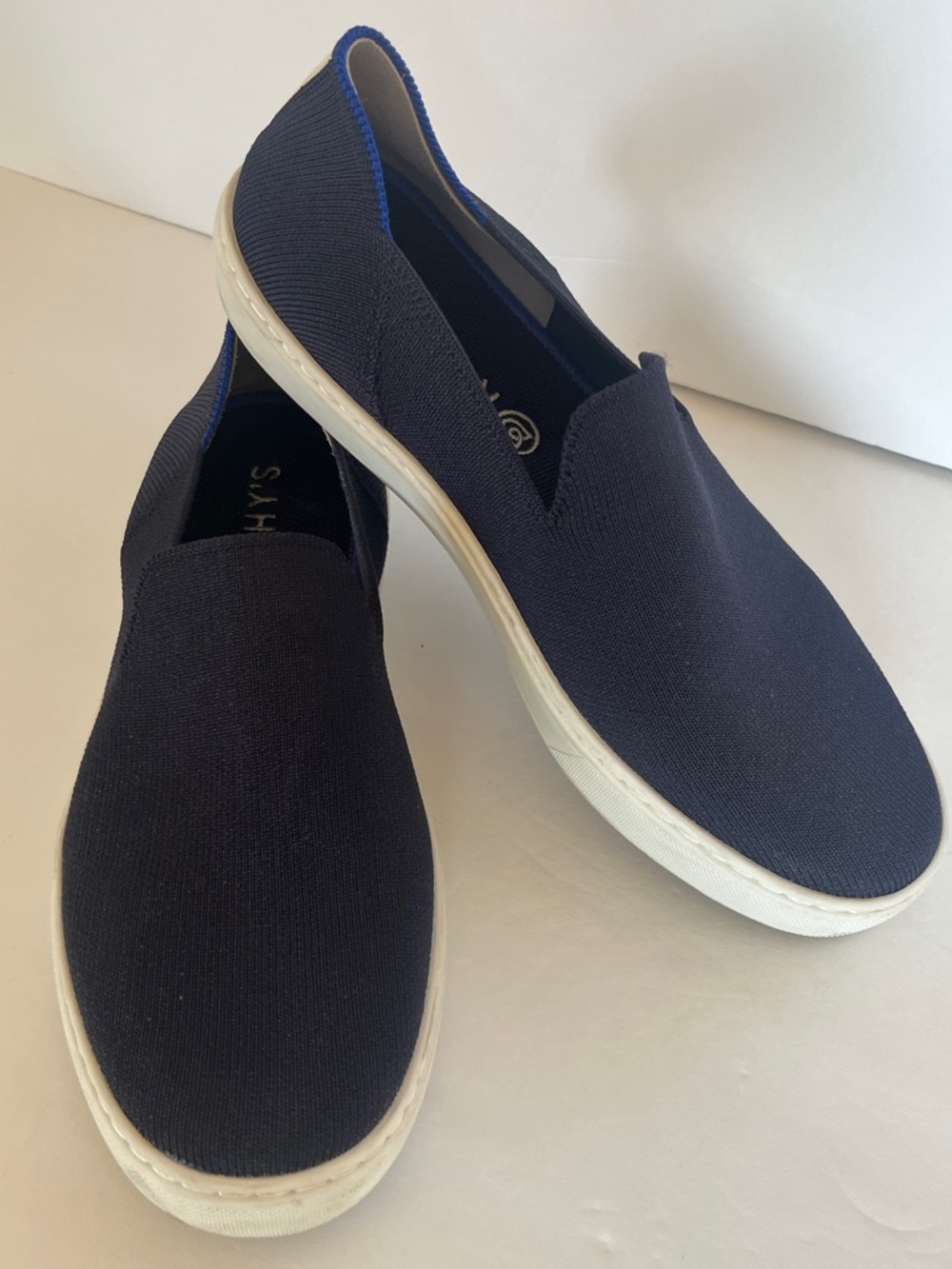 Rothy's Women’s Navy Slip-On Knit Loafers.